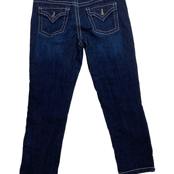 Nine West Womens Jeans Med-Rise Cropped Blue Denim Stretch zippered ankle Sz 10 - Picture 5 of 8